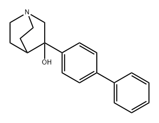 1-Azabicyclo[2.2.2]octan-3-ol, 3-[1,1'-biphenyl]-4-yl-, (+)- Structure