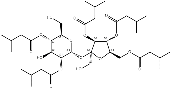 2,4,3',4',6'-Penta-O-(3-methylbutanoyl)sucrose Struktur