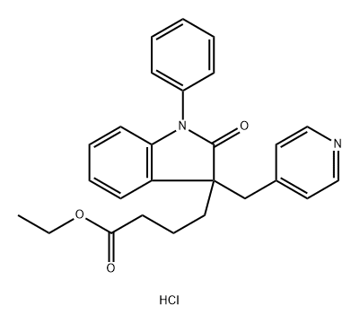 2,3-dihydro-2-oxo-1-phenyl-3-(4-pyridinylmethyl)-1H-indole-3-butanoic acid ethyl ester Struktur