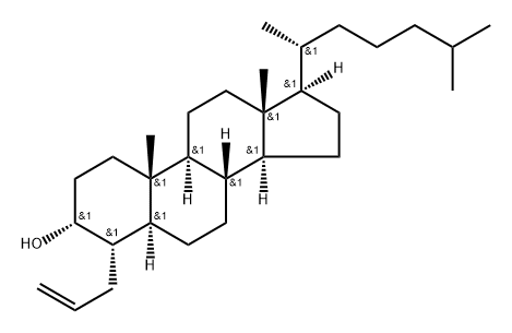 Cholestan-3-ol, 4-(2-propenyl)-, (3α,4α,5α)- Struktur