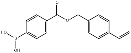 4-borono-1-[(4-ethenylphenyl)methyl] benzoic acid ester Struktur