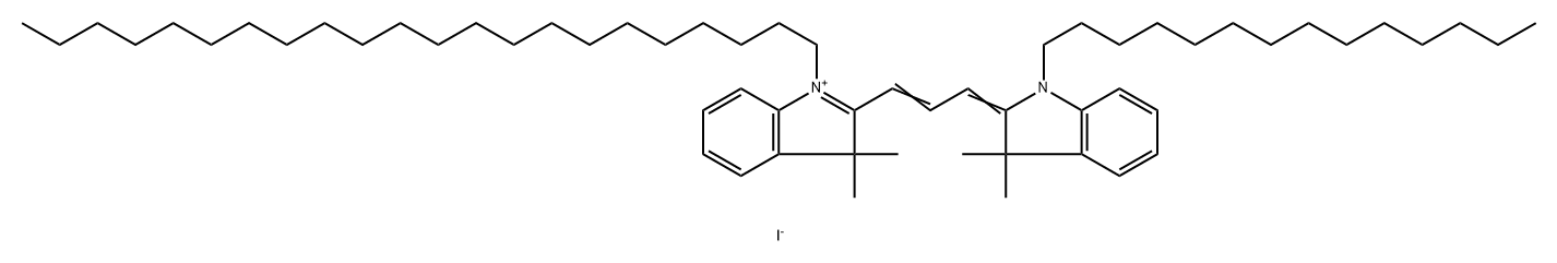 3H-Indolium, 2-[3-(1,3-dihydro-3,3-dimethyl-1-tetradecyl-2H-indol-2-ylidene)-1-propen-1-yl]-1-docosyl-3,3-dimethyl-, iodide (1:1) Struktur