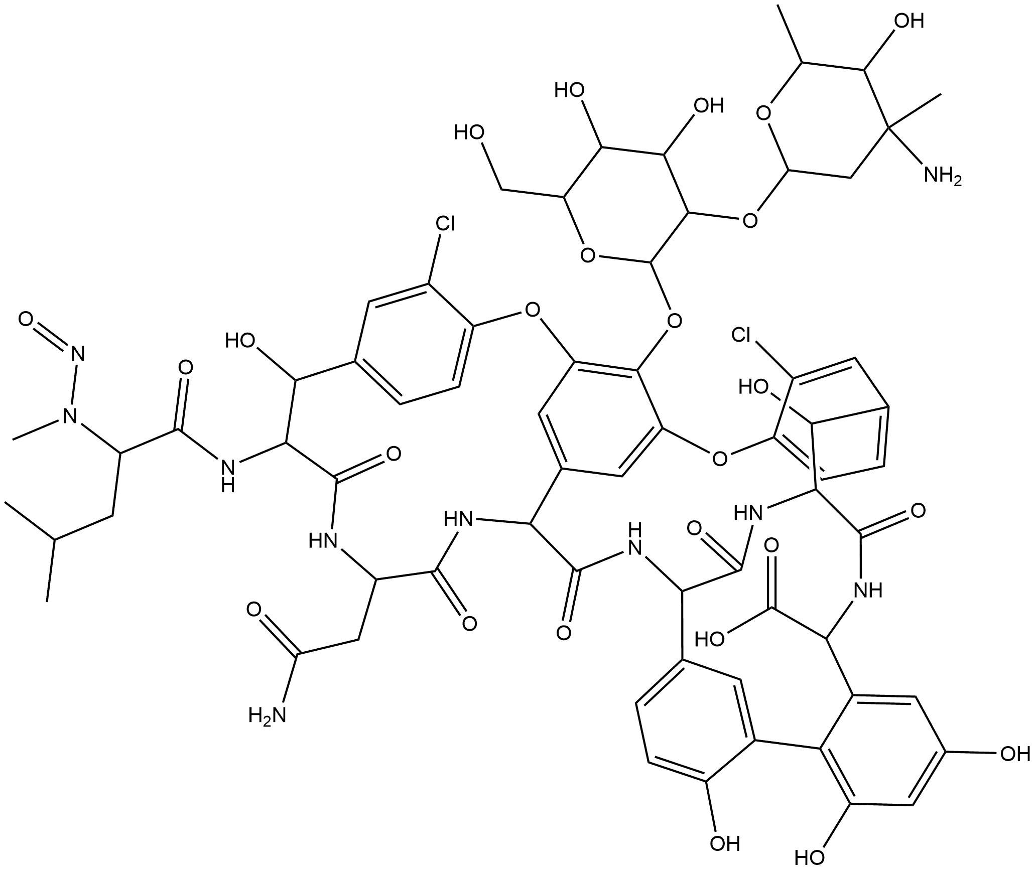 Vancomycin, 56-nitroso- (9CI) Struktur