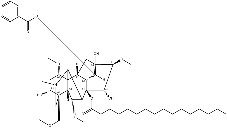 Benzoylmesaconine-7-Palmitate Struktur