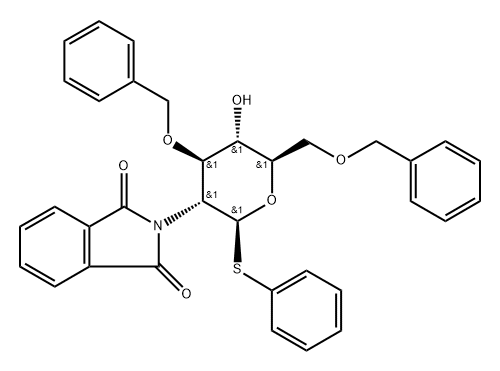 Phenyl 2-deoxy-2-(1,3-dihydro-1,3-dioxo-2H-isoindol-2-yl)-3,6-bis-O-(phenylmethyl)-1-thio-beta-D-glucopyranoside Struktur