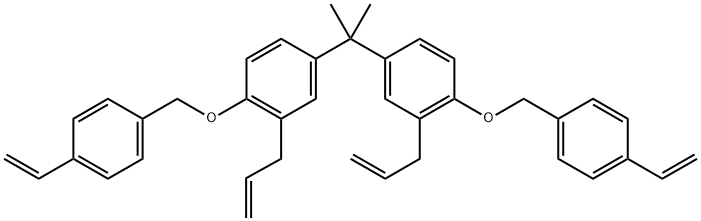 1,1′-(1-methylethylidene)bis[4-[(4-ethenylphenyl)methoxy]-3-(2-propen-1-yl)benzene Struktur