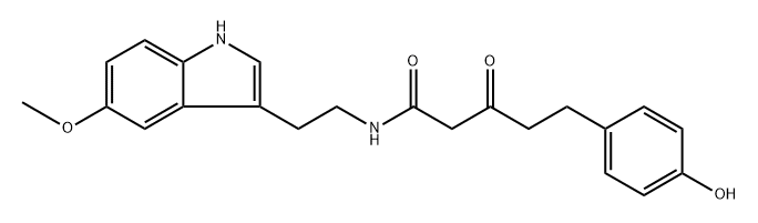 Benzenepentanamide, 4-hydroxy-N-[2-(5-methoxy-1H-indol-3-yl)ethyl]-β-oxo- Struktur