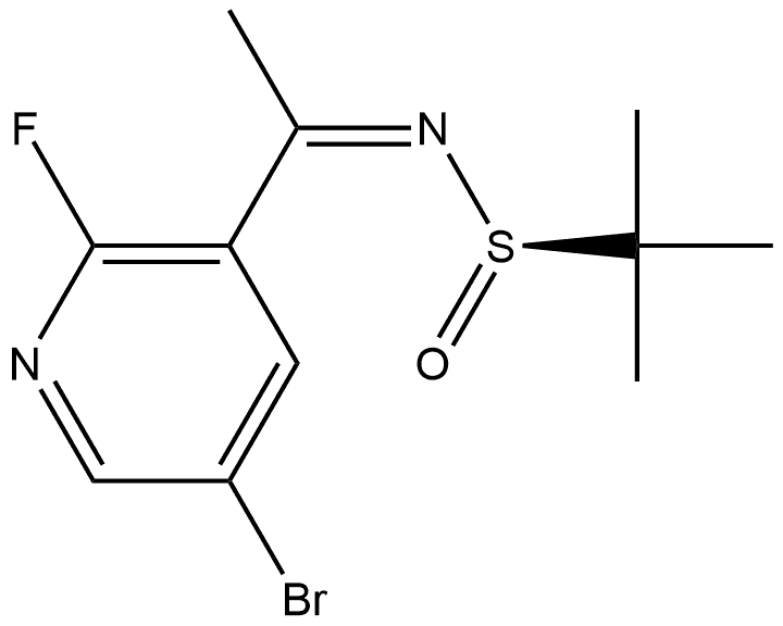 2-Propanesulfinamide, N-[1-(5-bromo-2-fluoro-3-pyridinyl)ethylidene]-2-methyl-, [N(Z),S(R)]- Struktur