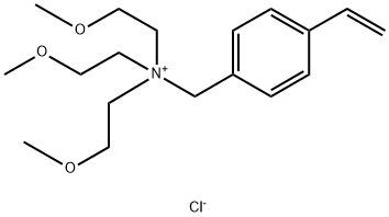 4-ethenyl-N,N,N-tris(2-methoxyethyl) benzenemethanaminium chloride (1:1) Struktur