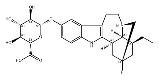 β-D-Glucopyranosiduronic acid, ibogamin-12-yl Struktur