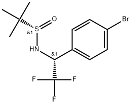 (S)-N-((R)-1-(4-bromophenyl)-2,2,2-trifluoroethyl)-2-methylpropane-2-sulfinamide Struktur