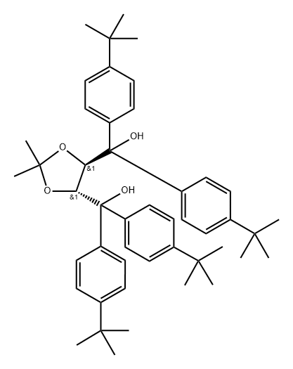 1,3-Dioxolane-4,5-dimethanol, α4,α4,α5,α5-tetrakis[4-(1,1-dimethylethyl)phenyl]-2,2-dimethyl-, (4R,5R)- Struktur