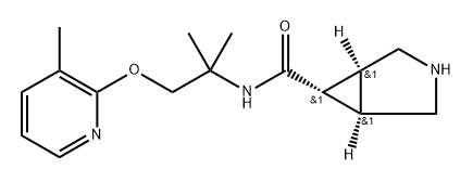 rac-(1R,5S,6R)-N-{2-methyl-1-[(3-methylpyridin-2-yl)oxy]propan-2-yl}-3-azabicyclo[3.1.0]hexane-6-carboxamide Struktur