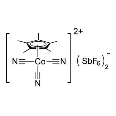 Cobalt(2+), tris(acetonitrile)[(1,2,3,4,5-η)-1,2,3,4,5-pentamethyl-2,4-cyclopentadien-1-yl]-, (OC-6-11)-hexafluoroantimonate(1-) (1:2) Struktur