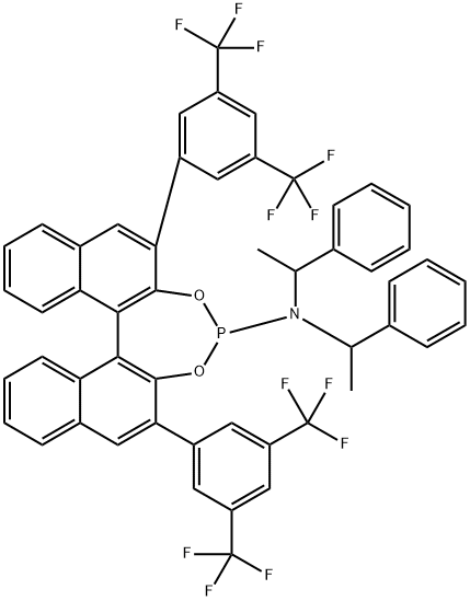 (11bS)-2,6-bis[3,5-bis(trifluoromethyl)phenyl]-
N,N-bis[(1R)-1-phenylethyl]-Dinaphtho[2,1-d:1',2'-f][1,3,2]dioxaphosphepin-
4-amine Struktur