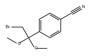 4-(2-bromo-1,1-dimethoxy-ethyl)benzonitrile Struktur