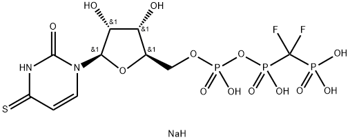 4-Thiouridine-5'-O-(β,γ-difluoromethylene)triphosphate tetrasodium salt Struktur