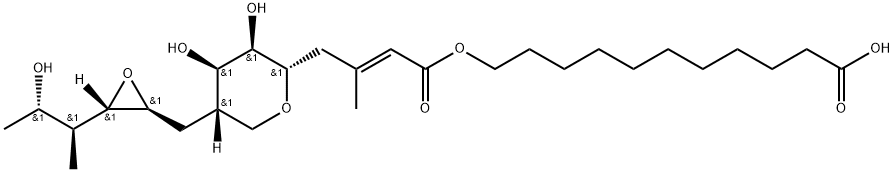 L-talo-Non-2-enonic acid, 5,9-anhydro-2,3,4,8-tetradeoxy-8-[[3-(2-hydroxy-1-methylpropyl)oxiranyl]methyl]-3-methyl-, 10-carboxydecyl ester, [2E,8[2S,3S(1S,2S)]]- (9CI) Struktur