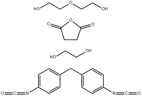 2,5-Furandione, dihydro-, polymer with 1,2-ethanediol, 1,1-methylenebis4-isocyanatobenzene and 2,2-oxybisethanol Struktur