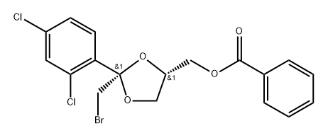 1,3-Dioxolane-4-methanol, 2-(bromomethyl)-2-(2,4-dichlorophenyl)-, 4-benzoate, (2S,4S)- Struktur