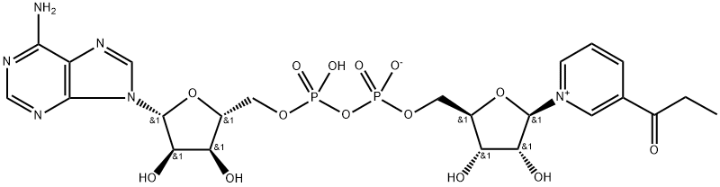 Adenosine 5'-(trihydrogen diphosphate), P'→5'-ester with 3-(1-oxopropyl)-1-β-D-ribofuranosylpyridinium, inner salt (9CI) Struktur