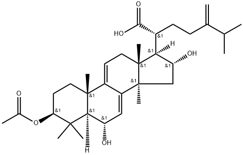 Lanosta-7,9(11)-dien-21-oic acid, 3-(acetyloxy)-6,16-dihydroxy-24-methylene-, (3β,6α,16α)- Struktur