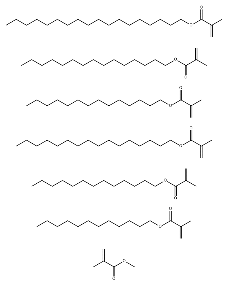 2-Propenoic acid, 2-methyl-, dodecyl ester, polymer with hexadecyl 2-methyl-2-propenoate, methyl 2-methyl-2-propenoate, octadecyl 2-methyl-2-propenoate, pentadecyl 2-methyl-2-propenoate, tetradecyl 2-methyl-2-propenoate and tridecyl 2-methyl-2-propenoate Struktur