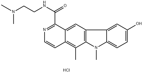 6H-Pyrido[4,3-b]carbazole-1-carboxamide, N-[2-(dimethylamino)ethyl]-9-hydroxy-5,6-dimethyl-, hydrochloride (1:2) Structure