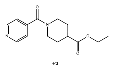 4-Piperidinecarboxylic acid, 1-(4-pyridinylcarbonyl)-, ethyl ester, hydrochloride (1:1) Struktur