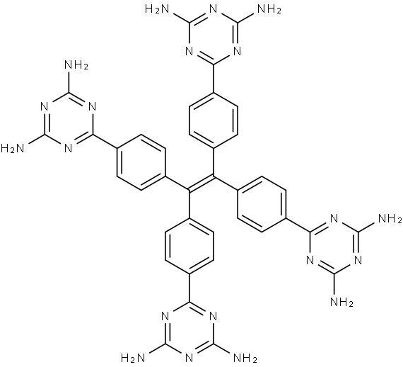 4,4',4'',4'''-tetra(2,4-diamino-1,3,5-triazin-6-yl)tetraphenylethene Struktur