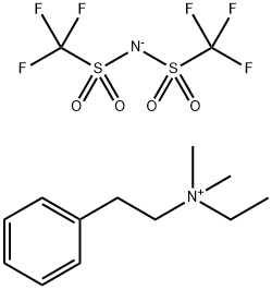 Ethyl(dimethyl)(2-phenylethyl)ammonium Bis(trifluoromethanesulfonyl)imide Struktur