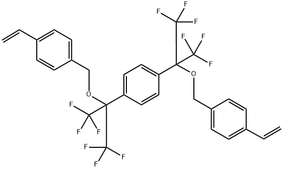 1,4-bis[1-[(4-ethenylphenyl)methoxy]-2,2,2-trifluoro-1-(trifluoromethyl)ethyl] Benzene Struktur