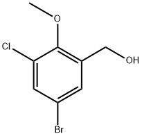 (5-bromo-3-chloro-2-methoxyphenyl)methanol Struktur