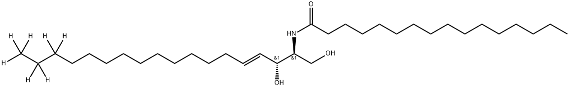 N-[2R-hydroxy-1S-(hydroxymethyl)-3E-heptadecen-1-yl-d7]-hexadecanamide Struktur