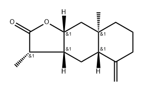 Naphtho[2,3-b]furan-2(3H)-one, decahydro-3,8a-methyl-5-methylene-, (3S,3aR,4aS,8aR,9aR)- Struktur