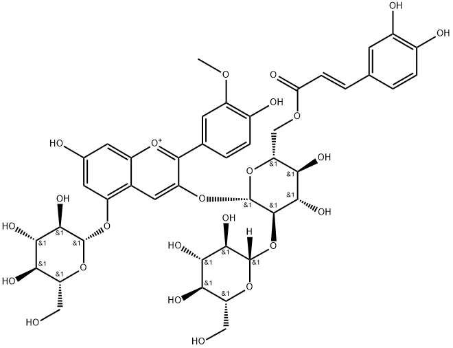 芍藥色素-3-O-[6-O-(E)-咖啡?；碧擒誡-5-O-Β-D-葡萄糖苷, 185809-48-7, 結(jié)構(gòu)式