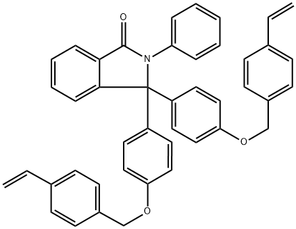 3,3-bis[4-[(4-ethenylphenyl)methoxy]phenyl]-2,3-dihydro-2-phenyl- 1H-Isoindol-1-one Struktur