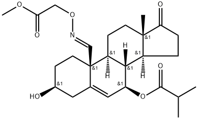 Propanoic acid, 2-methyl-, (3beta,7beta,19E)-3-hydroxy-19-[(2-methoxy-2- Struktur