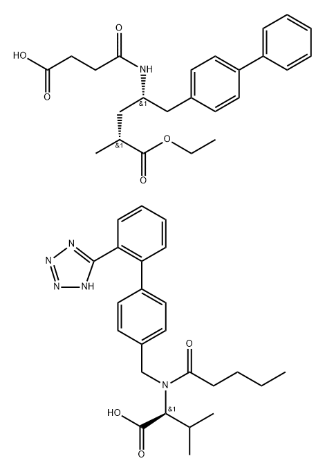 L-Valine, N-(1-oxopentyl)-N-[[2'-(2H-tetrazol-5-yl)[1,1'-biphenyl]-4-yl]methyl]-, compd. with α-ethyl (αR,γS)-γ-[(3-carboxy-1-oxopropyl)amino]-α-methyl[1,1'-biphenyl]-4-pentanoate, sodium salt, hydrate (1:1:3:) Struktur