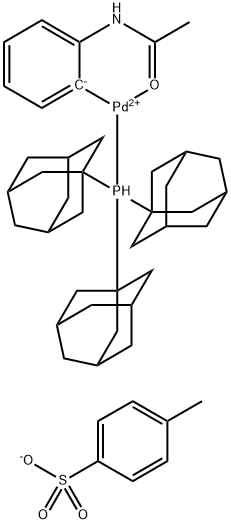 {2-(乙酰基-K0)氨基)苯基-KC][三(1-金剛烷基)磷化氫鈀} (P-甲苯磺酸鹽) 結(jié)構(gòu)式