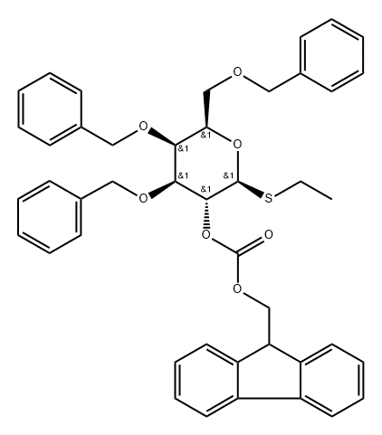 4-Methylphenyl 3,4,6-tri-O-benzyl-2-O-(9-fluorenylmethoxycarbonyl)-1-thio-β-D-galactopyranoside Struktur