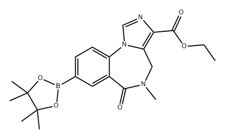 Ethyl 5-Methyl-6-Oxo-8-(4,4,5,5-Tetramethyl-1,3,2-Dioxaborolan-2-yl)-5,6-Dihydro-4H-Benzo[f]imidazo[1,5-a][1,4]diazepine-3-Carboxylate Struktur