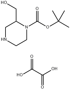 tert-Butyl 2-(hydroxymethyl)piperazine-1-carboxylate oxalate Struktur