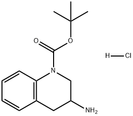 1(2H)-Quinolinecarboxylic acid, 3-amino-3,4-dihydro-, 1,1-dimethylethyl ester, hydrochloride (1:1) Struktur