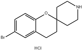 6-bromo-3,4-dihydrospiro[1-benzopyran-2,4''-piperidine] hydrochloride Struktur