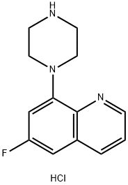 6-Fluoro-8-(piperazin-1-yl)quinoline hydrochloride Struktur