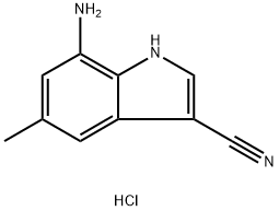 7-Amino-5-methyl-1H-indole-3-carbonitrile hydrochloride Struktur