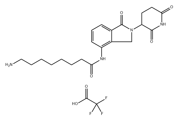 8-amino-N-[2-(2,6-dioxo-3-piperidinyl)-2,3-dihydro-1-oxo-1H-isoindol-4-yl]-Octanamide, Struktur