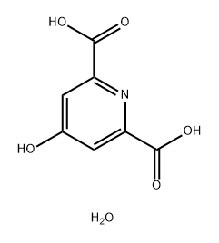 2,6-Pyridinedicarboxylic acid, 4-hydroxy-, hydrate (1:1) Struktur