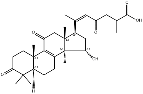 Lanosta-8,20(22)-dien-26-oic acid, 15-hydroxy-3,11,23-trioxo-, (15α,20Z)- 結(jié)構(gòu)式